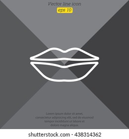 Web line icon. Lips