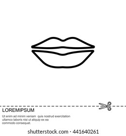 Web line icon. Lips