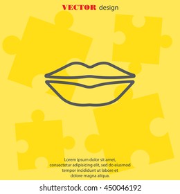 Web line icon. Lips