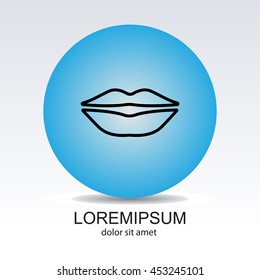 Web line icon. Lips