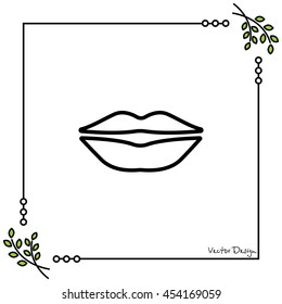 Web line icon. Lips