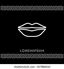Web line icon. Lips