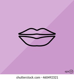 Web line icon. Lips