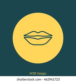 Web line icon. Lips