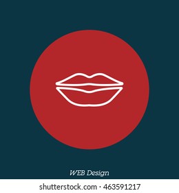 Web line icon. Lips