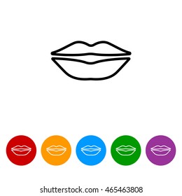 Web line icon. Lips