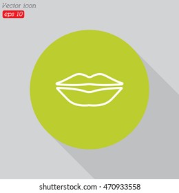Web line icon. Lips