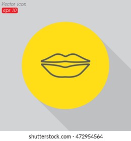 Web line icon. Lips