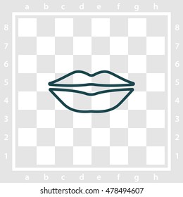 Web line icon. Lips