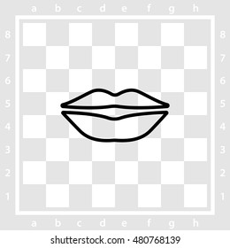 Web line icon. Lips