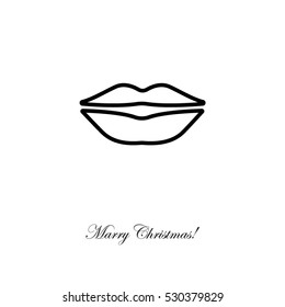 Web line icon. Lips