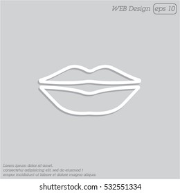 Web line icon. Lips