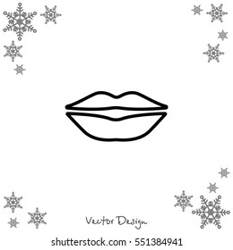 Web line icon. Lips