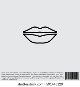 Web line icon. Lips