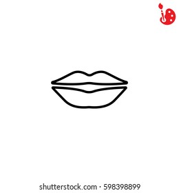 Web line icon. Lips