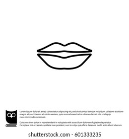 Web line icon. Lips