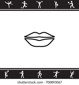 Web line icon. Lips