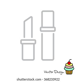 Web line icon. Lipstick