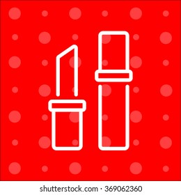Web line icon. Lipstick