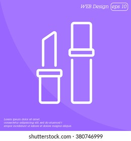 Web line icon. Lipstick