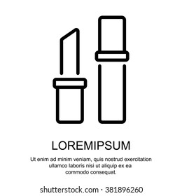 Web line icon. Lipstick