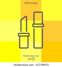 Web line icon. Lipstick