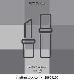 Web line icon. Lipstick