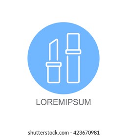 Web line icon. Lipstick