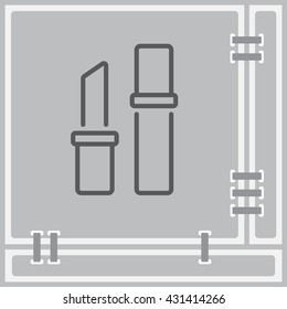 Web line icon. Lipstick