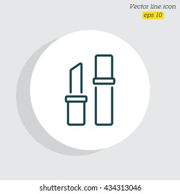 Web line icon. Lipstick