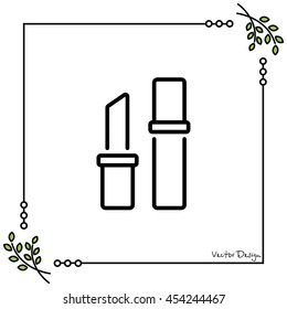 Web line icon. Lipstick