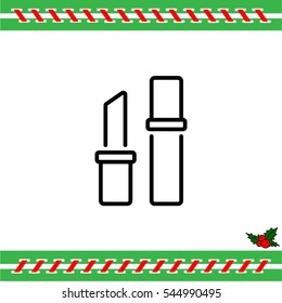 Web line icon. Lipstick