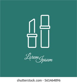 Web line icon. Lipstick