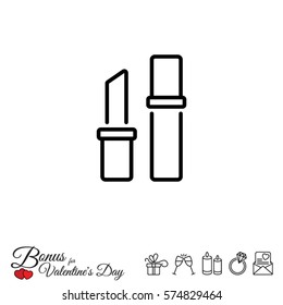 Web line icon. Lipstick