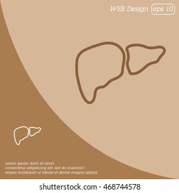 Web line icon. Liver