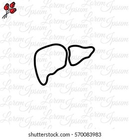 Web line icon. Liver