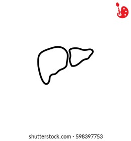 Web line icon. Liver