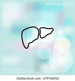 Web line icon. Liver