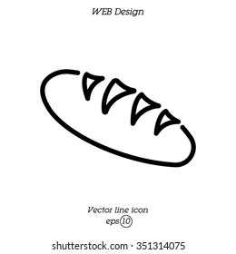 Web line icon. Long loaf