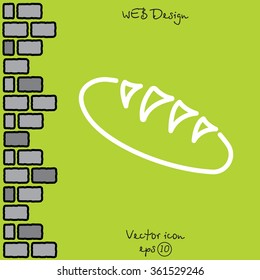 Web line icon. Long loaf