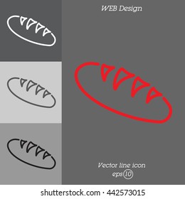 Web line icon. Long loaf