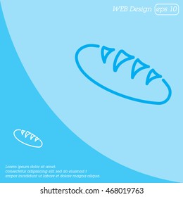 Web line icon. Long loaf