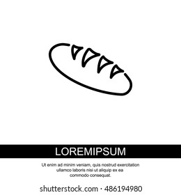 Web line icon. Long loaf