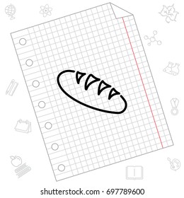 Web line icon. Long loaf