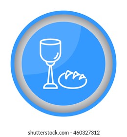 Web line icon. Lord's Supper, communion, Bread and Wine