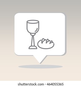 Web line icon. Lord's Supper, communion, Bread and Wine