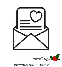 Web line icon. Love Letter.