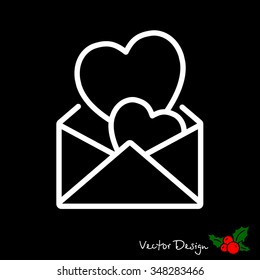 Web line icon. Love Letter.