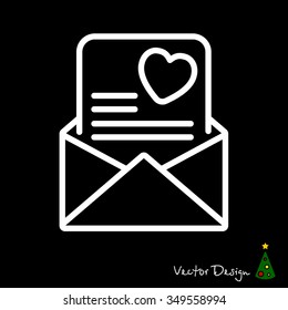 Web line icon. Love Letter.