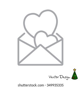 Web line icon. Love Letter.